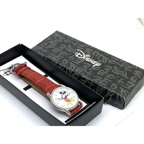 Disney Mickey Mouse Women\'s Watch White Dial 35mm Red Leather Band WDS000402 main image 9